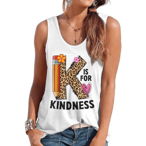K Is For Kindness Unity Day Teacher Kids Flowy Tank - teacherstshirts.com DE