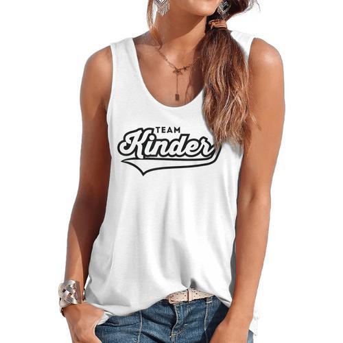 Kindergarten TEAM School Teacher Kinder Baseball-Style Shirt Flowy Tank - teacherstshirts.com UK