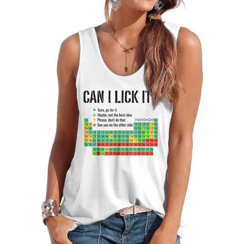 Can I Lick It Periodic Table Chart Science Teacher Flowy Tank - teacherstshirts.com