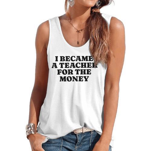 Lie Teacher Saying Humor School Class Women's Flowy Tank - teacherstshirts.com
