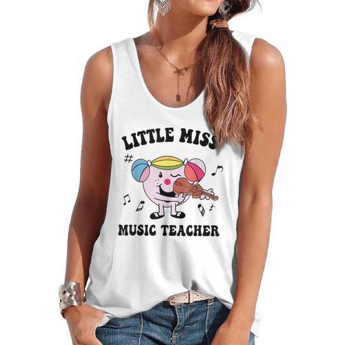 Little Miss Music Teacher Music Teacher Team Flowy Tank - teacherstshirts.com CA