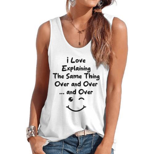 I Love Explaining The Same Thing Teacher Lie Party Flowy Tank - teacherstshirts.com