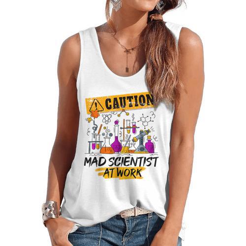 Mad Scientist Halloween Costume Science Teacher Flowy Tank - teacherstshirts.com UK