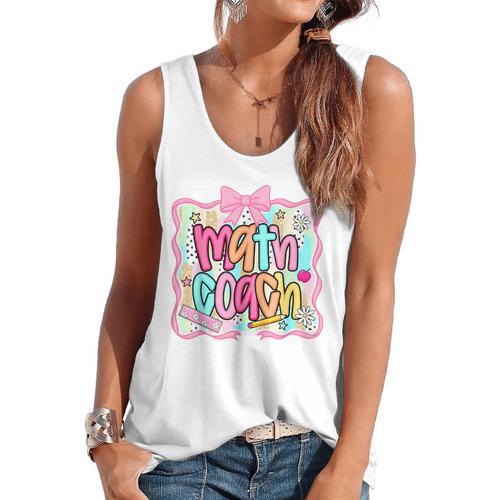 Math Coach Back To School Math Teacher Flowy Tank - teacherstshirts.com AU