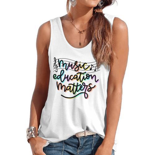 Music Education Matters Music Teacher Appreciation Women Flowy Tank - teacherstshirts.com AU