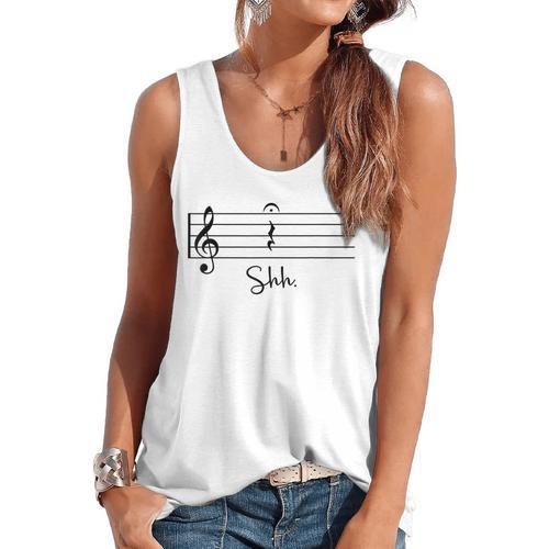 Music Notes Shirt Shh Quarter Fermata Teacher Flowy Tank - teacherstshirts.com AU