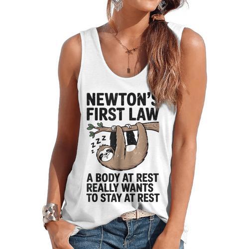 Newtons First Law Physics Jokes Science Teacher Flowy Tank - teacherstshirts.com