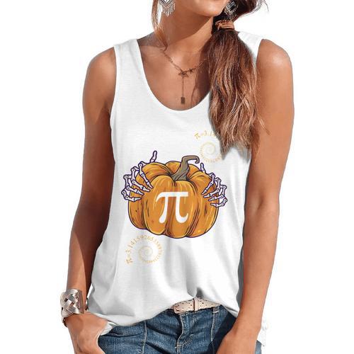 Pi Day Pumpkin Pi Math Teacher Halloween Costume Flowy Tank - teacherstshirts.com AU