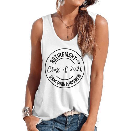 Retirement Class Of 2026 Count Down Progress Retired Teacher Flowy Tank - teacherstshirts.com