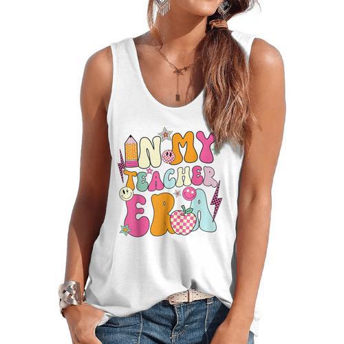 Retro Groovy In My Teaching Era Best Teacher Appreciation Flowy Tank - teacherstshirts.com DE