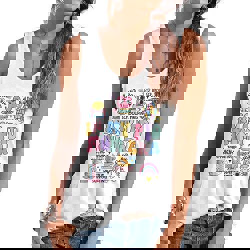 Retro In My PTO Mom Era Parent Organization Team Teacher Flowy Tank - teacherstshirts.com