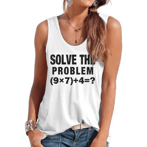 Solve The Problem 9×74 Math Teacher Flowy Tank - teacherstshirts.com