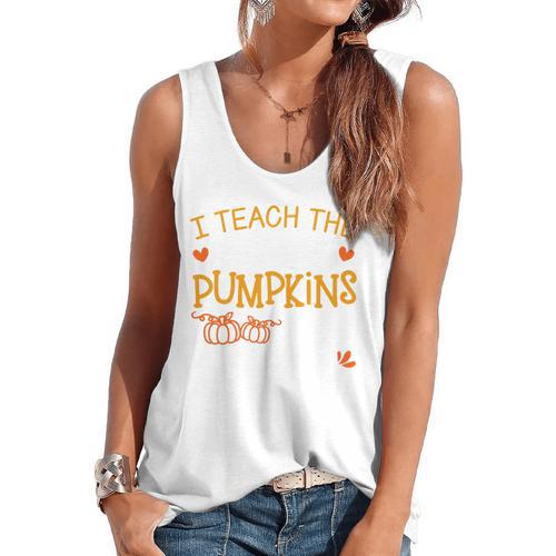 I Teach The Cutest Pumpkins In The Patch Shirt Teacher Flowy Tank - teacherstshirts.com AU
