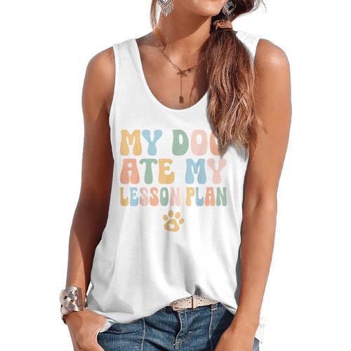 Teacher My Dog Ate My Lesson Plan Teacher Lesson Plan Flowy Tank - teacherstshirts.com UK