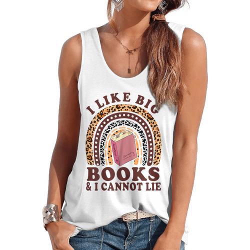 Teacher-TShirt I Like Big Books & I Cannot Lie Reading For Women Flowy Tank - teacherstshirts.com DE