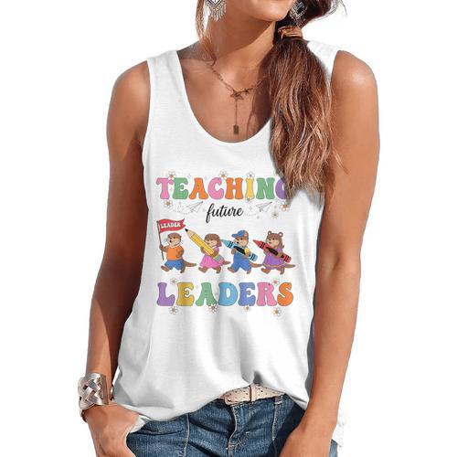 Teaching Future Leaders Otter Back To School Teacher Flowy Tank - teacherstshirts.com UK