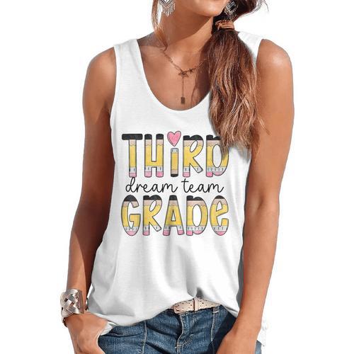Third Grade Dream Team Back To School 3rd Grade Teacher Flowy Tank - teacherstshirts.com AU