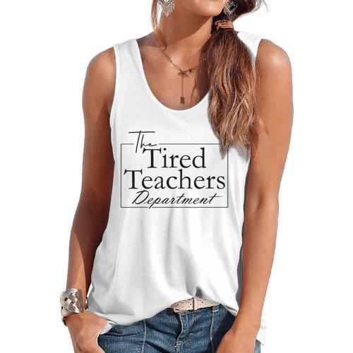 The Tired Teachers Department Teacher Appreciation Day Flowy Tank - teacherstshirts.com DE
