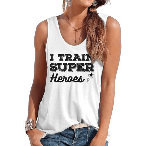 I Train Superheroes For Teacher Coach Men Women Flowy Tank - teacherstshirts.com