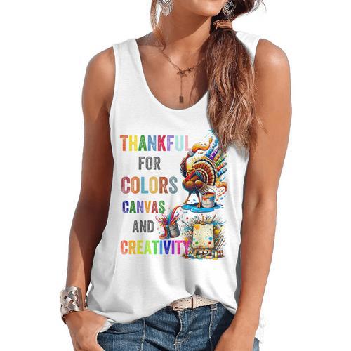 Turkey Thanksgiving Art Teacher Costume Tee For Artists Flowy Tank - teacherstshirts.com CA