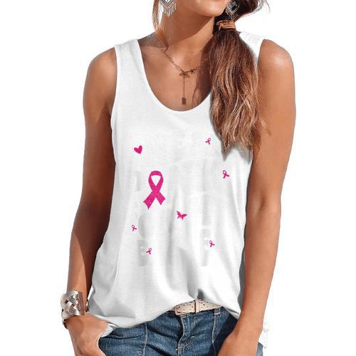 I Wear Pink For My Teacher Breast Cancer Awareness Support Men Women Flowy Tank - teacherstshirts.com AU