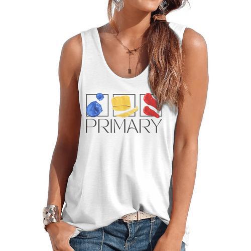 Women Art Teacher Back To School Artist Primary Color Theory Flowy Tank - teacherstshirts.com AU