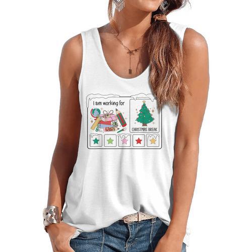 I Am Working For Christmas Break Special Education Teacher Flowy Tank - teacherstshirts.com UK