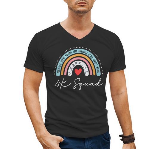 4K Squad Crew Team Teacher Kindergarten Kinder Elementary Men's V-Neck T-Shirt - teacherstshirts.com DE