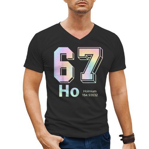 67 Ho Holmium Science Teacher Elements Table Six Seven Meme Men's V-Neck T-Shirt - teacherstshirts.com DE