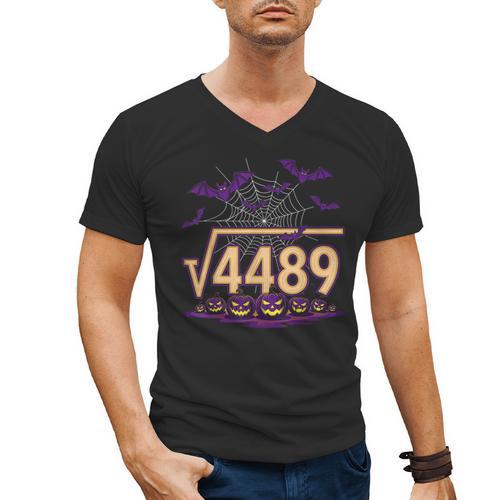 67 Meme Math Teacher Square Root 4489 Halloween Men's V-Neck T-Shirt - teacherstshirts.com AU
