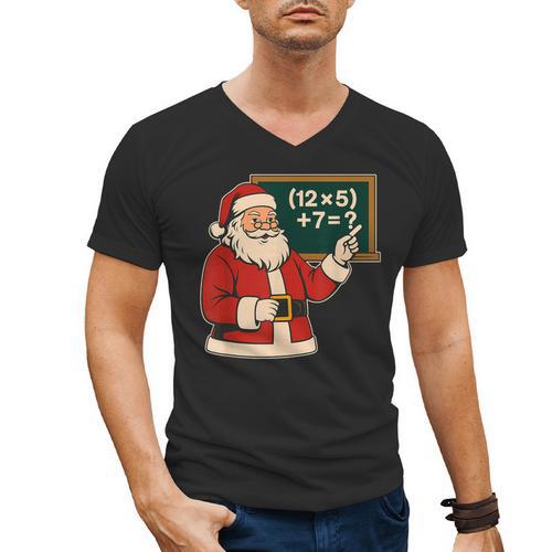 67 Teacher Christmas Santa Six Seven Meme Brainrot Math Joke Men's V-Neck T-Shirt - teacherstshirts.com CA