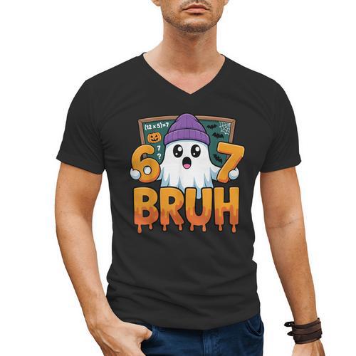 67 Teacher Ghost Six Seven Meme Math Equation Bruh Halloween Men's V-Neck T-Shirt - teacherstshirts.com AU