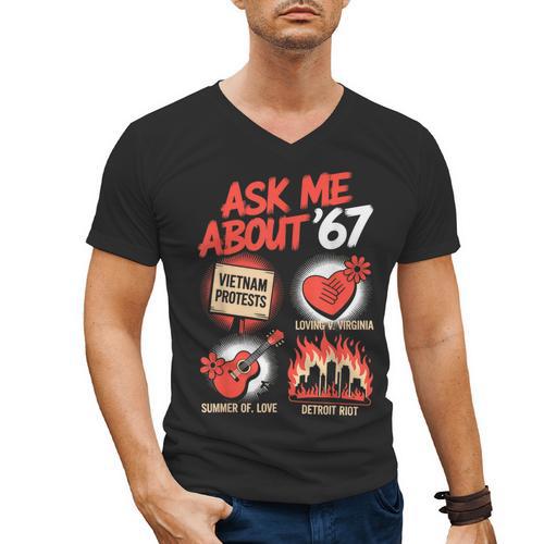 67 History Teacher Teacher 6 7 Overuse '67 Men's V-Neck T-Shirt - teacherstshirts.com AU