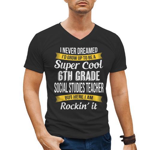 6th Grade Social Studies Teacher Appreciation Men's V-Neck T-Shirt - teacherstshirts.com AU