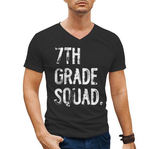 7th Grade Squad Back To School Student Teacher Men's V-Neck T-Shirt - teacherstshirts.com AU