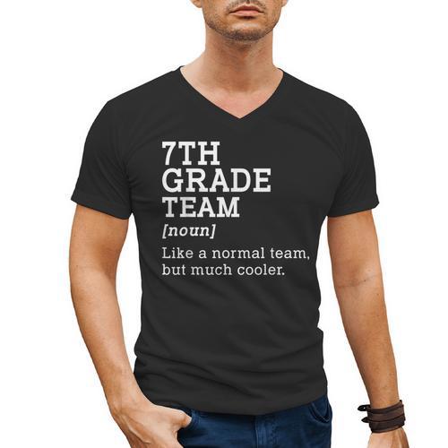 7th Grade Team Back To School Teacher Seventh Grade Team Men's V-Neck T-Shirt - teacherstshirts.com