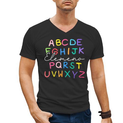 ABC Elemeno Kindergarten Teacher Boy Girl Kid Back To School Men's V-Neck T-Shirt - teacherstshirts.com DE