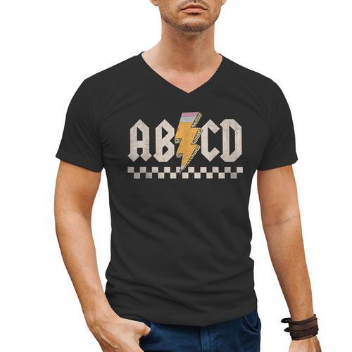 ABCD Back In Class First Day Back To School Teacher Student Men's V-Neck T-Shirt - teacherstshirts.com CA