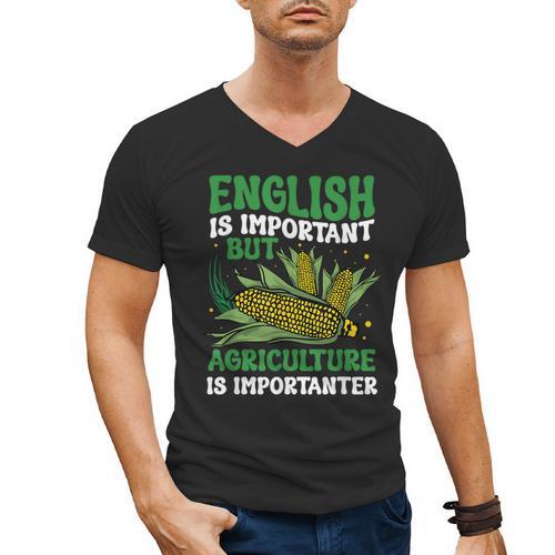 AG Teacher English Is Important But Agriculture Teacher Men's V-Neck T-Shirt - teacherstshirts.com DE