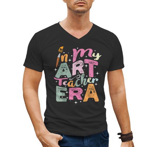 In My Art Teacher Era Teaching Future Artist Back To School Men's V-Neck T-Shirt - teacherstshirts.com CA