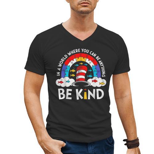 Autism Awareness For Teacher Why Fit In Doctor Cat Hat Cool Men's V-Neck T-Shirt - teacherstshirts.com AU