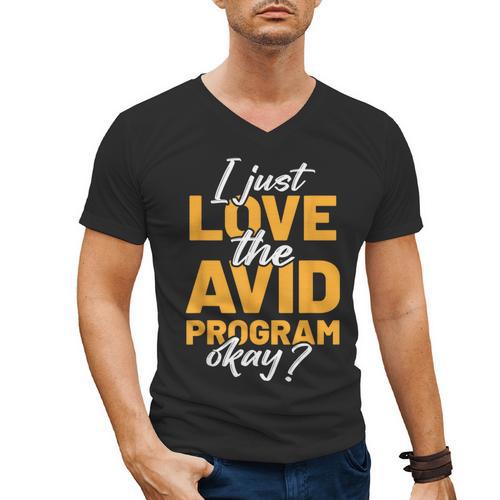 AVID Team Appreciation Essentials AVID Program Teacher Men's V-Neck T-Shirt - teacherstshirts.com