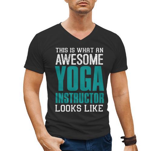 This Is What An Awesome Yoga Instructor Yoga Teacher Men's V-Neck T-Shirt - teacherstshirts.com UK