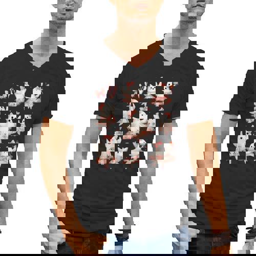 Ballet Ghost Ballet Dancer Spooky Dance Teacher Halloween Men&#x27;s V-Neck T-Shirt - teacherstshirts.com