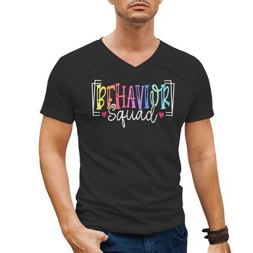 Behavior Squad Therapy Therapists Teachers Behavior Team Men's V-Neck T-Shirt - teacherstshirts.com