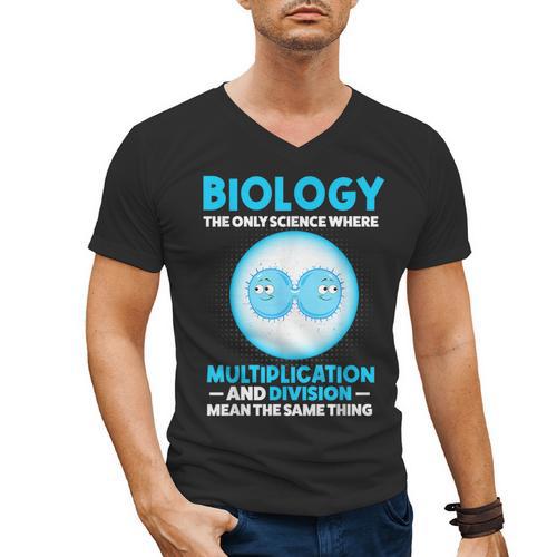 Biology Facts Science Teacher Student Biologist Men's V-Neck T-Shirt - teacherstshirts.com DE