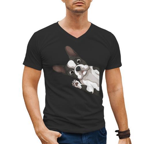 Boston Terrier Bostie Dog Kids Boys Girls Men's V-Neck T-Shirt - Bostonterriersmerch.com