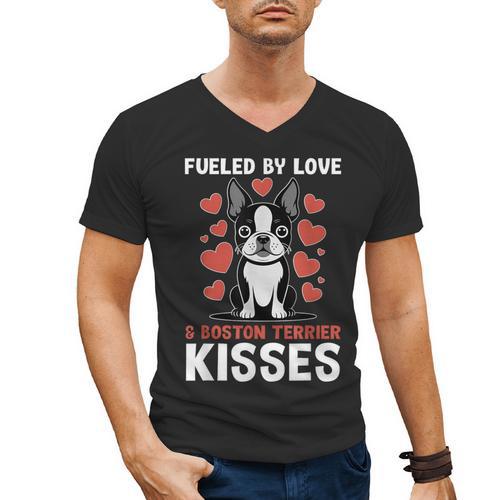 Boston Terrier Dog Men's V-Neck T-Shirt - Bostonterriersmerch.com