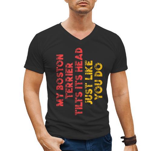 Boston Terrier Mom Dad Dog Lover Owner Women Men Men's V-Neck T-Shirt - Bostonterriersmerch.com