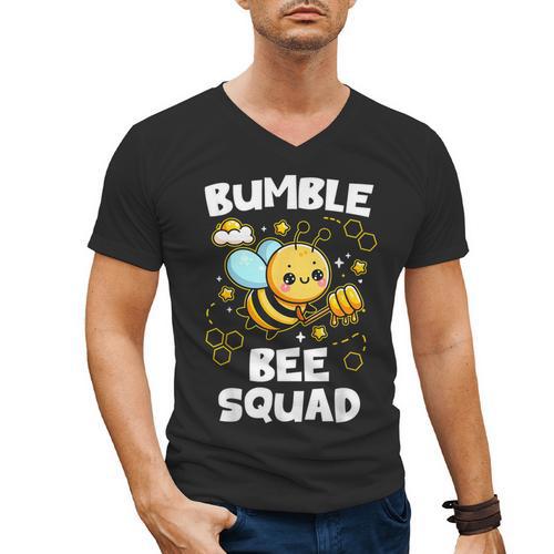 Bumble Bee Squad Honey Bumblebee Teacher Team Group Men's V-Neck T-Shirt - teacherstshirts.com